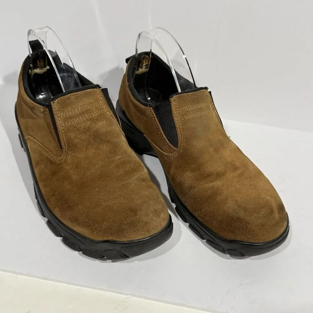 Lands End Men's Shoes Size 9 HD Loafers Brown All-Weather Suede Slip On Moc